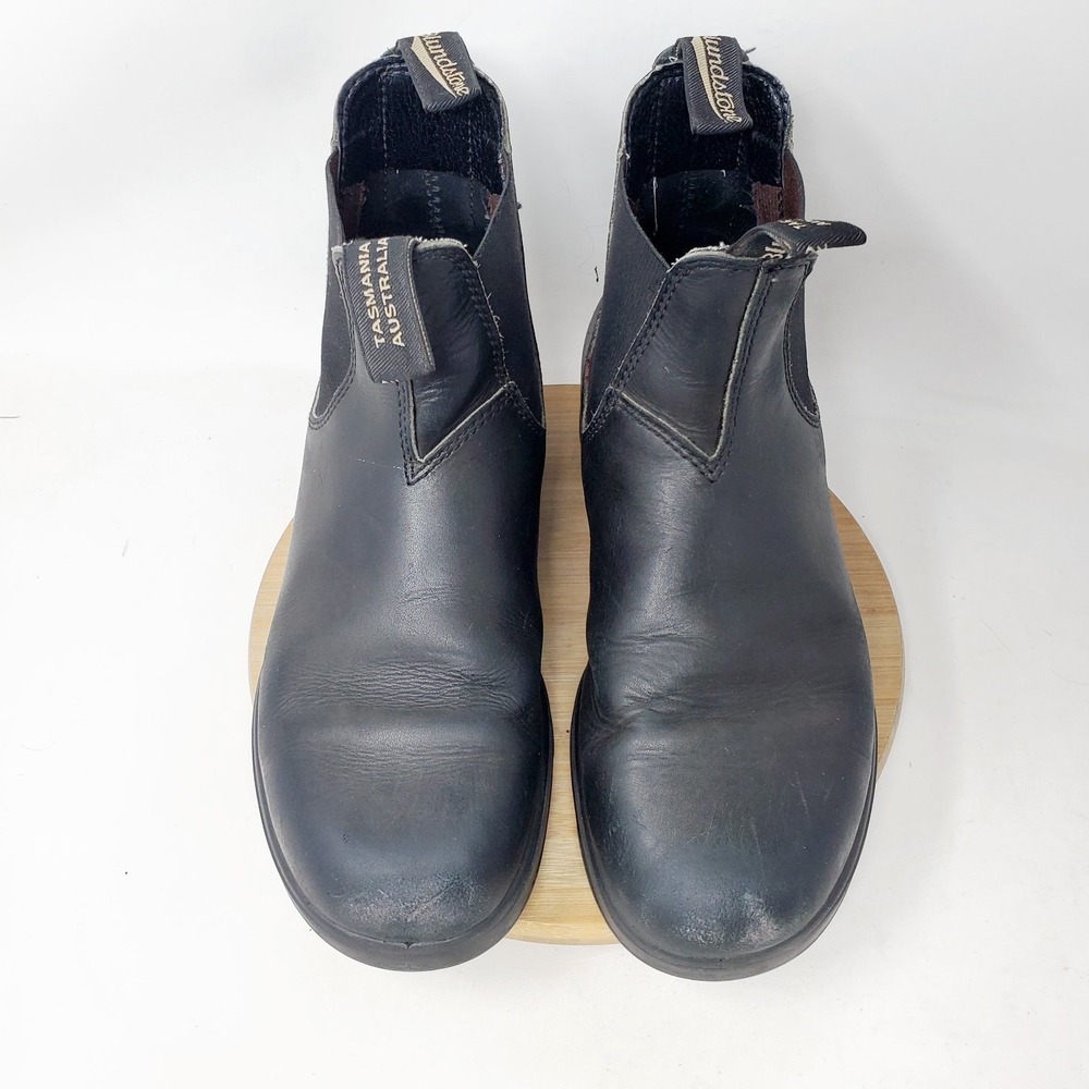 Blundstone Chelsea Boots Mens 8 Black Leather Casual Shoes Distressed - Picture 5 of 14